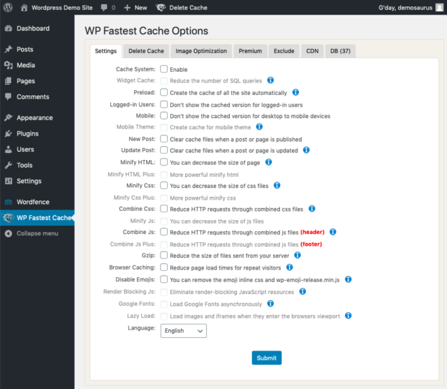 Wordpress: Setting up WP Fastest Cache | Serversaurus
